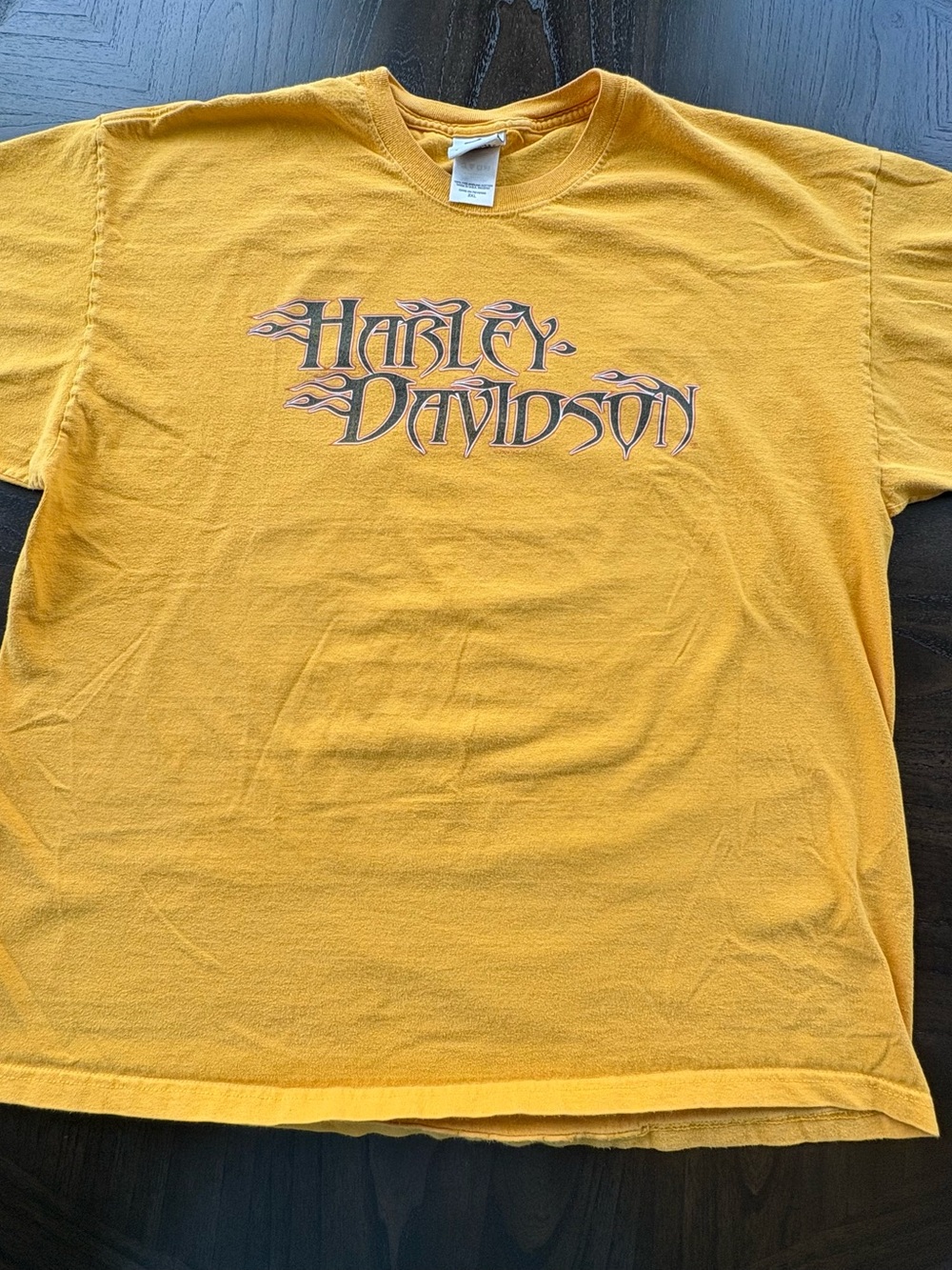 Vintage Harley-Davidson Charlotte NC NASCAR Racing Graphic Tee Yellow 2XL USA